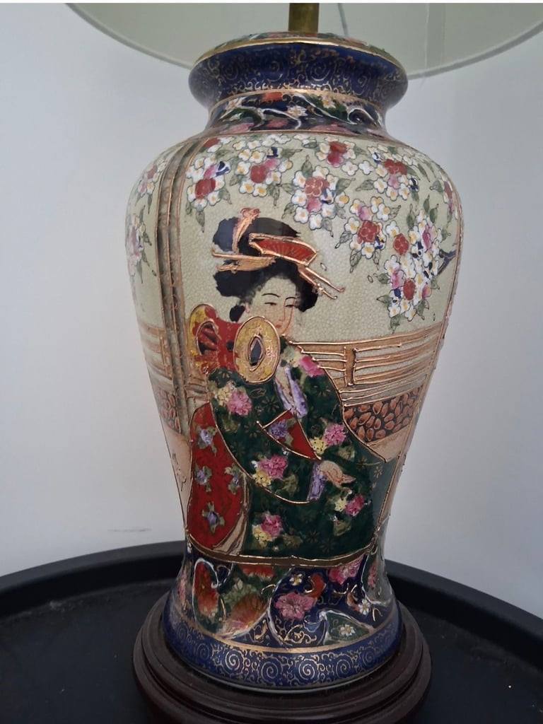 image for Vintage collectable satsuma style japanese lamp