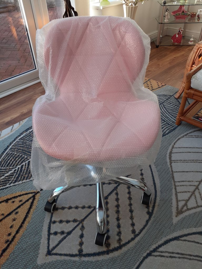 Pink Riser/Lower Chair on Five Castor Wheels (Brand New)
