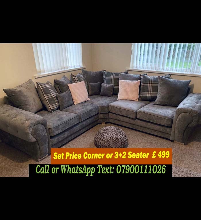 Corner fabric brand new3+2 seater recliner sofa bed in Walthamstow