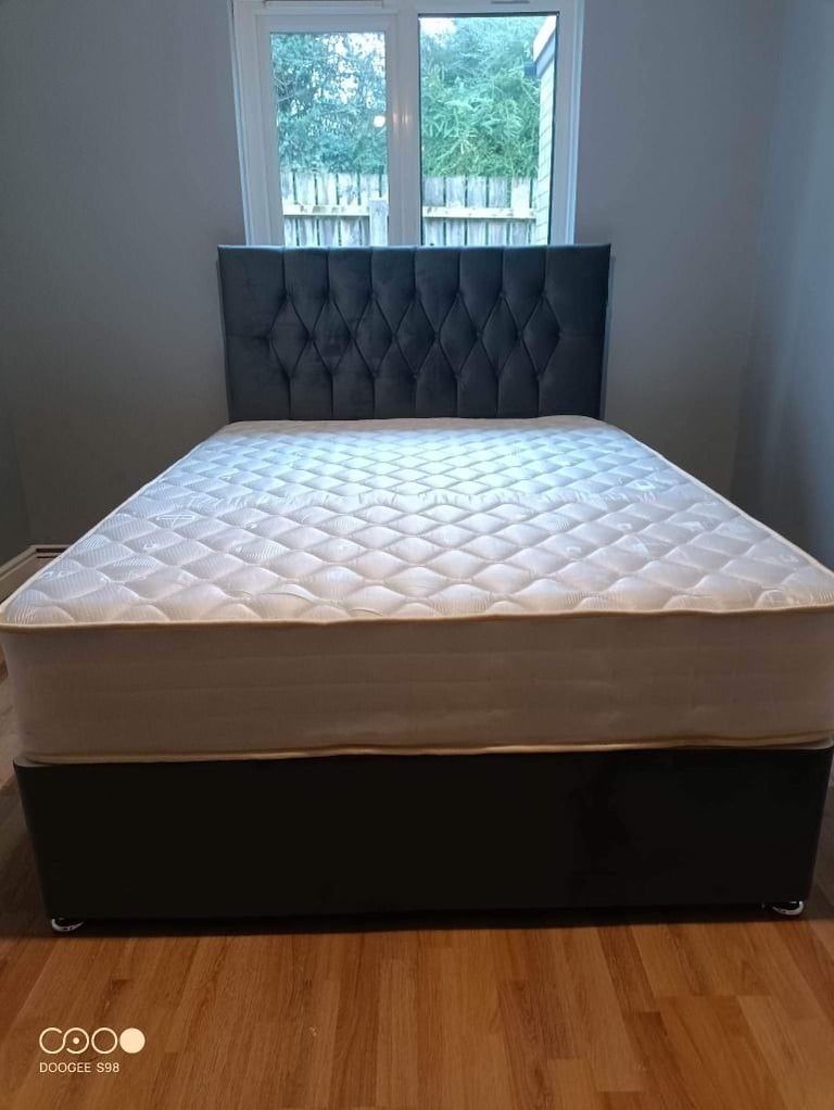 Today Delivery – Double Plush Velvet Bed + Mattress – Premium Comfort Guaranteed **