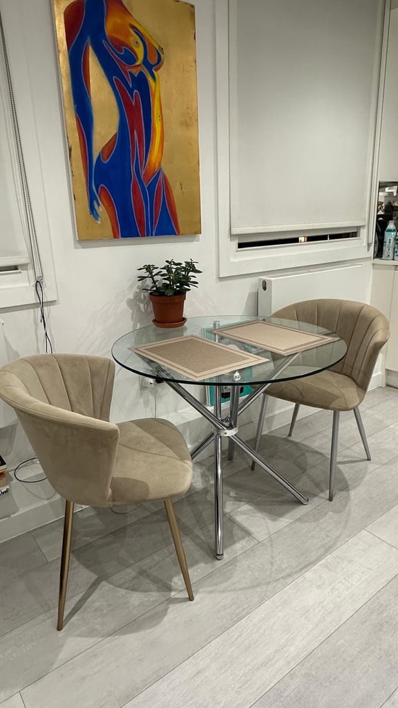 image for Glass table with two chairs 
