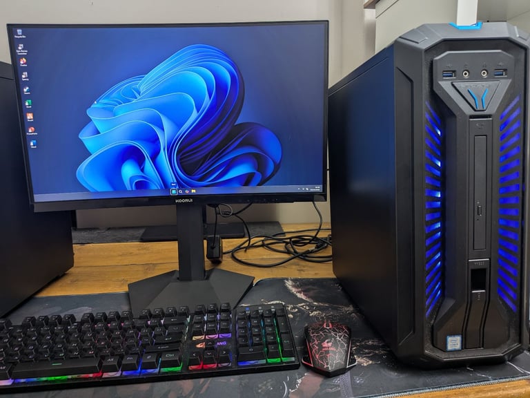 image for GAMING PC MEDION i5 8400 GTX 1050ti 4GB 128GB NVME SSD 1TB HARD DRIVE 16GB RAM 24" MONITOR RGB GTA