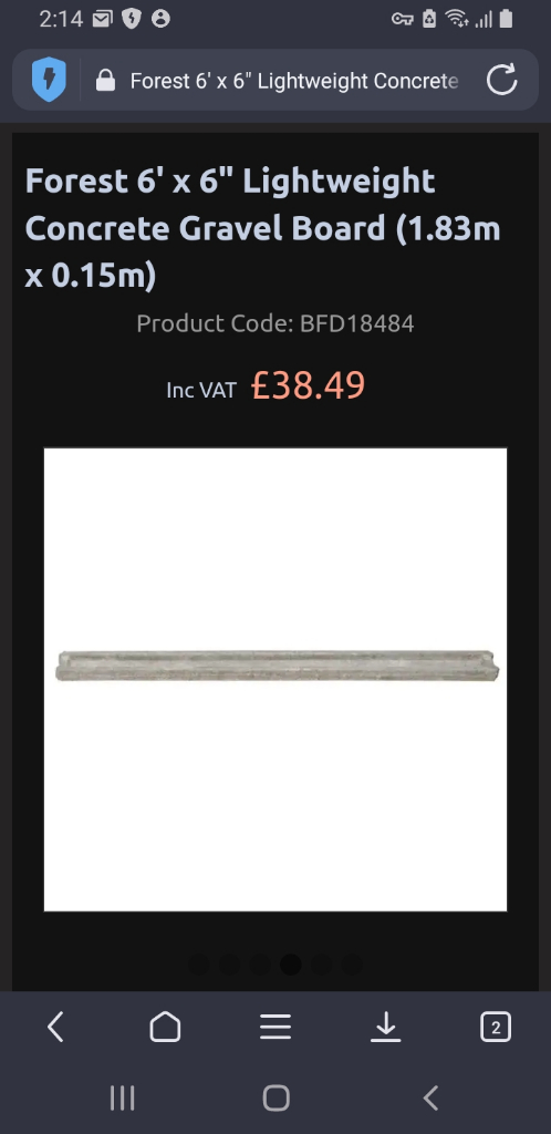 Gravel board concrete 1.83m 