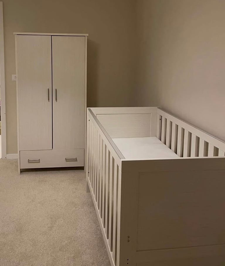 Obaby Nika 3 Piece Nursery Furniture (cotbed, wardrobe & drawers/changing table)