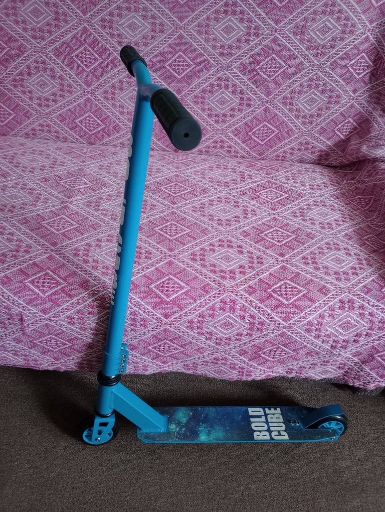 image for BOLDCUBE Blue Stunt Scooter for Kids 6-12 Years Freestyle Pro 360° Aluminium Micro Crystalized Deck