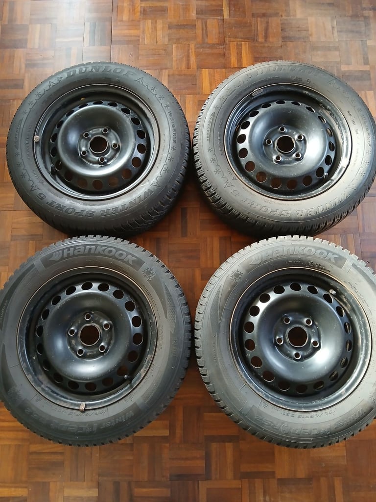 Set of 4 VW group steel winter wheels 195/65 R15 