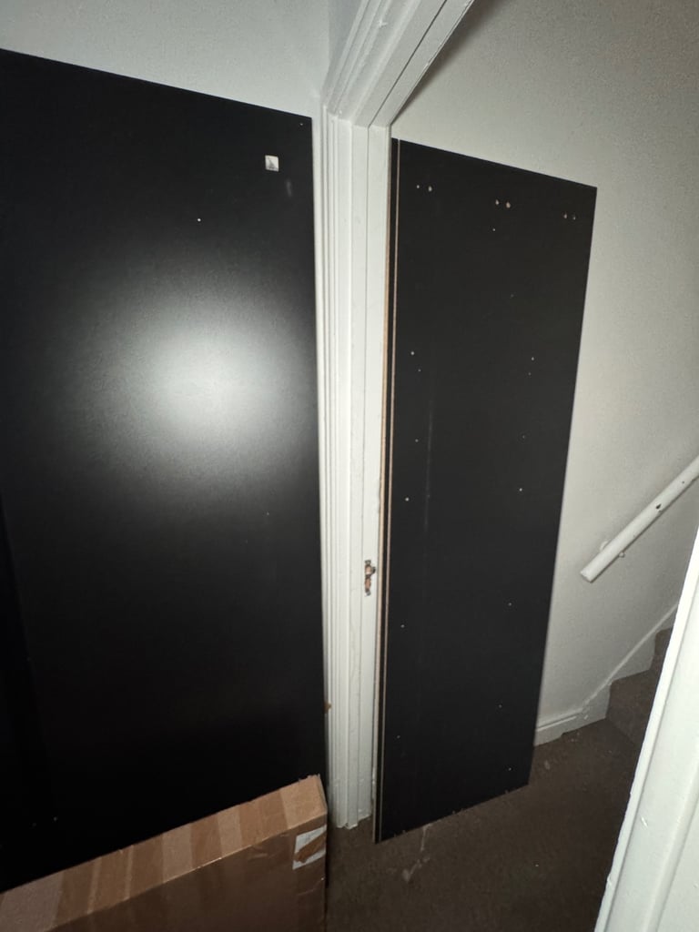 Modern Black Sliding Wardrobe – Brand New, Never Used (Minor Defect, Big Bargain!)