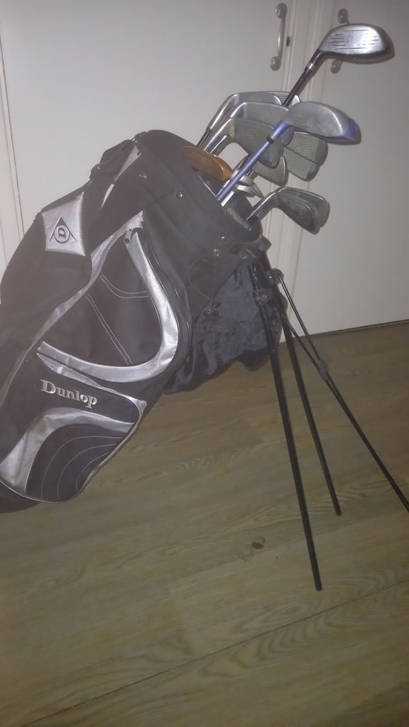 image for Golf clubs, bag, balls, tees