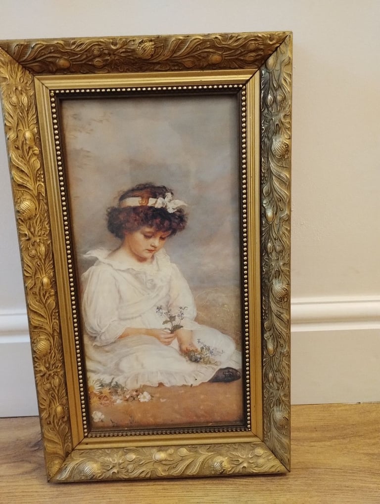 image for John E Millais. 'The little speedwells darling blue'. Framed print.