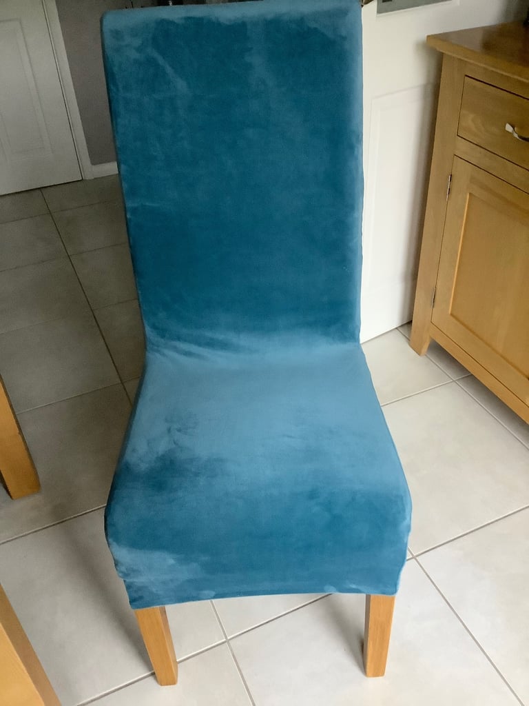 4 oak legged dining chairs