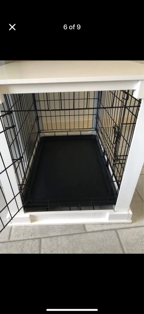 Dog crate white table furniture 