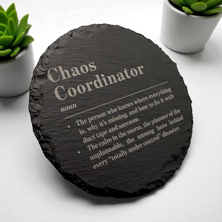 image for Chaos Coordinator Definition Slate Coaster | Colleague | Gift | Present | Friend | Family | Manager