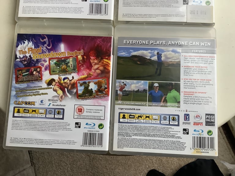 PS3 game x 4 and 1x Sega master system