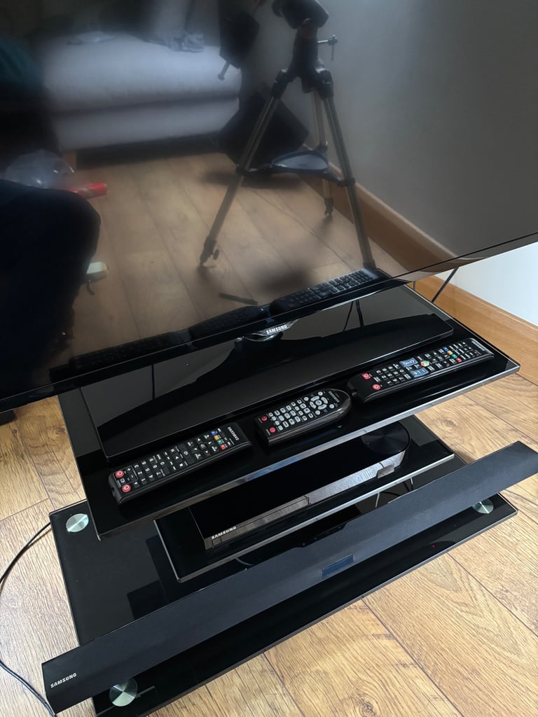 SOLD  - Samsung 46” Smart TV with BluRay Player and matching Samsung Soundbar with Subwoofer.