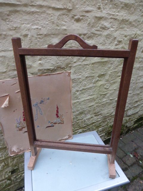 Antique Fire Screen - Appears to be an oak surround
