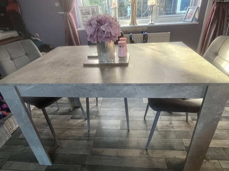 image for Marble effect wooden table and chairs 