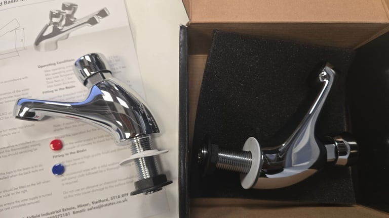 Inta Non-Concussive Basin Taps Push Down, Self-Closing, Time Delay, Auto-Stop.