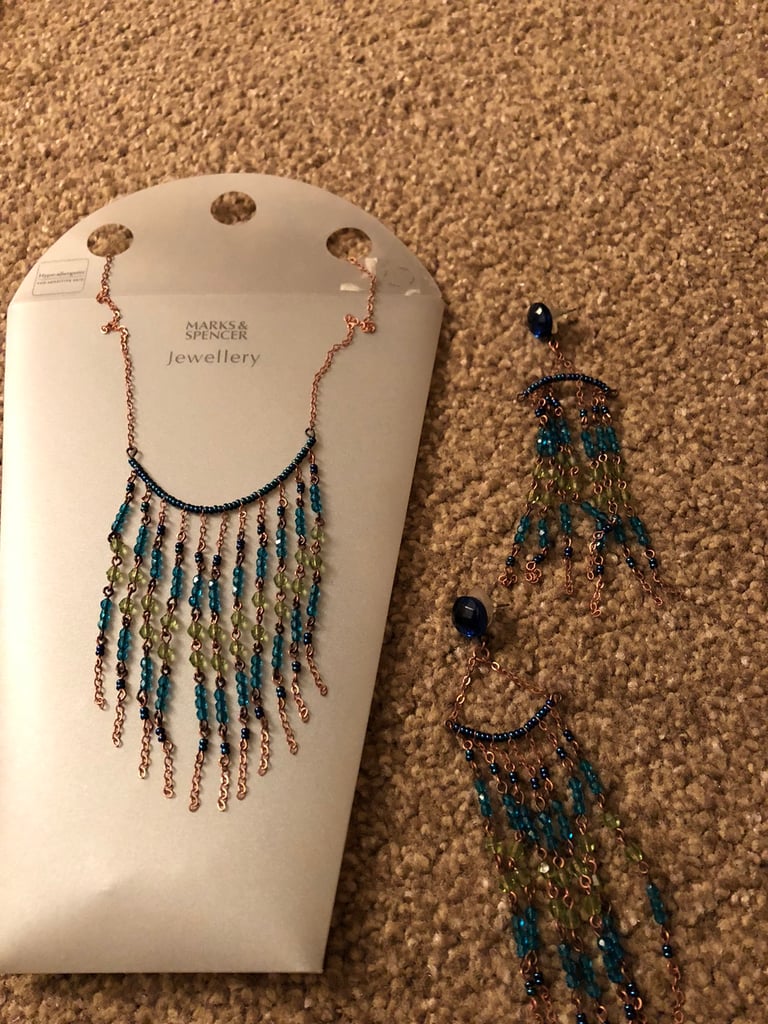 Jewellery. Necklace & earrings by M & S 