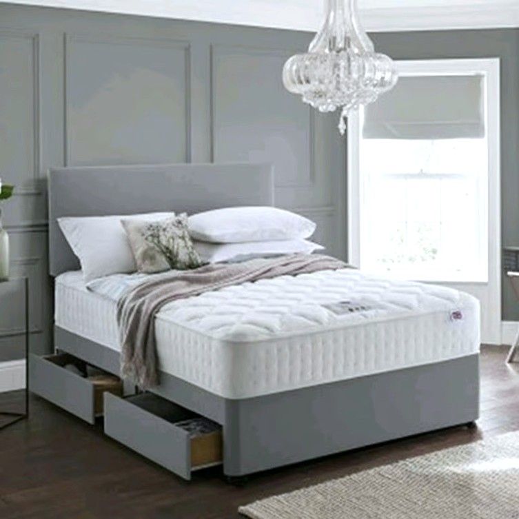 Brand New Double Divan Bed Base with Orthopedic/Memory Foam Mattress in All Sizes Single King size