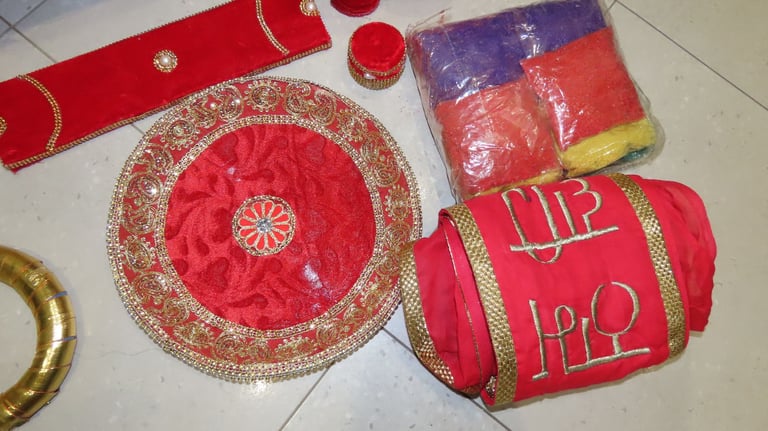 NEW Traditional 12 Piece Indian Wedding Phulkari Jaggo Punjabi Folk Cultural Bhangra Asian Wedding