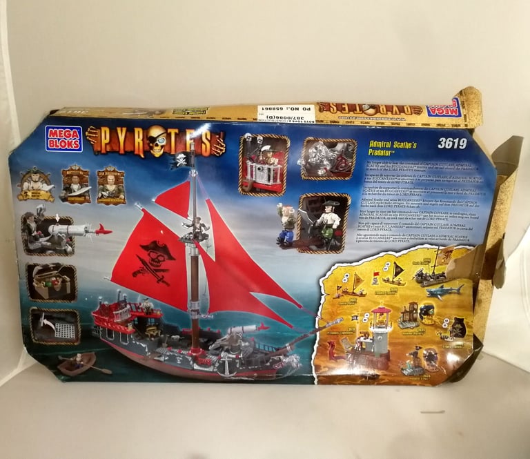 Mega Bloks Pyrates 3619 Admiral Scathe's Predator With Instructions And Box