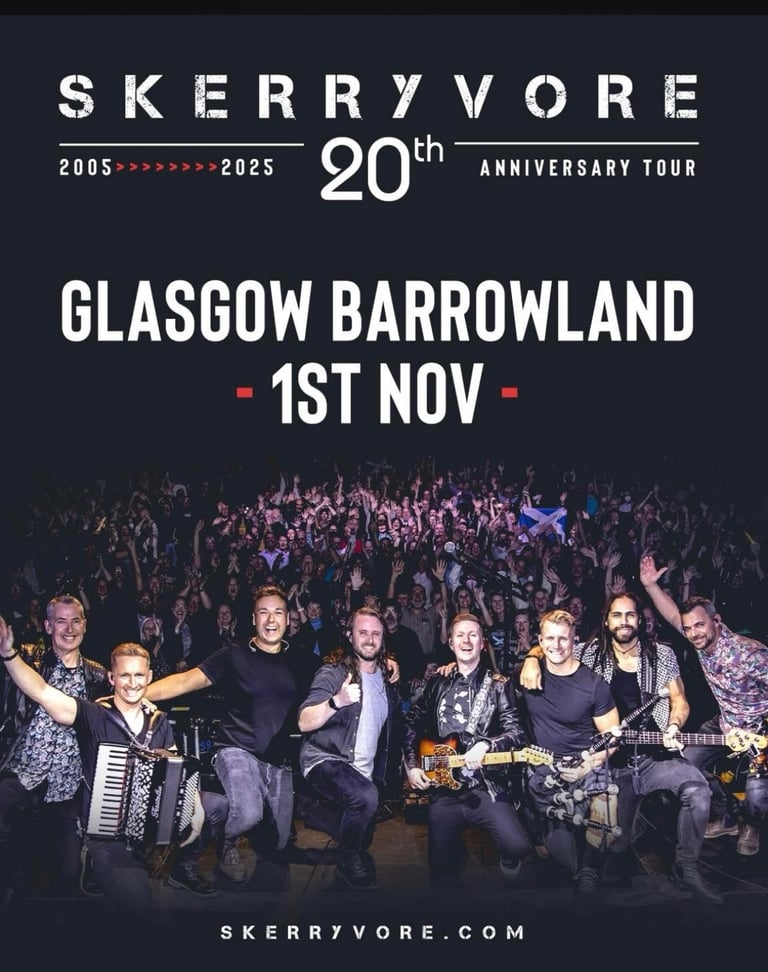 Skerryvore 20th Anniversary Barrowlands Glasgow Gig (sold out)