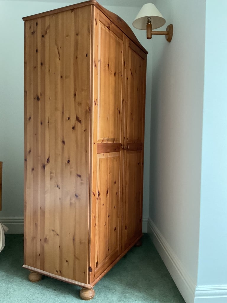 PAIR OF SOLID PINE WARDROBES - Already Disassembled For Ease Of Transportation