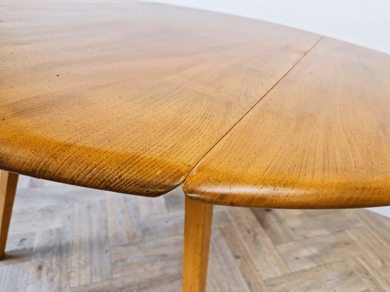 Ercol Windsor Solid Elm Vintage Mid Century Drop Leaf Danish Design Dining Table BL490B
