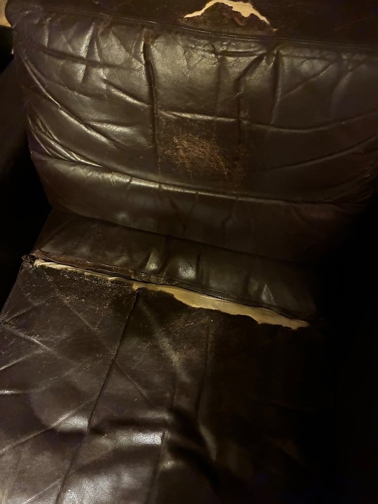 Leather (?) armchair 
