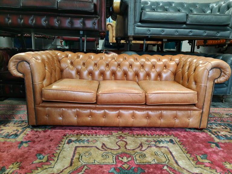 Tan Chesterfield 3 Seater Sofa | in Barwell, Leicestershire | Gumtree