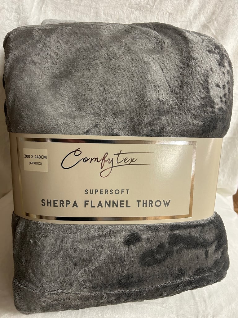 image for Sherpa flannel throw