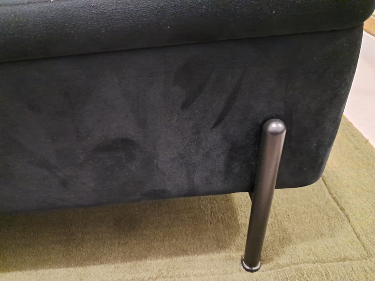 Black Velvet Ottoman With Storage 