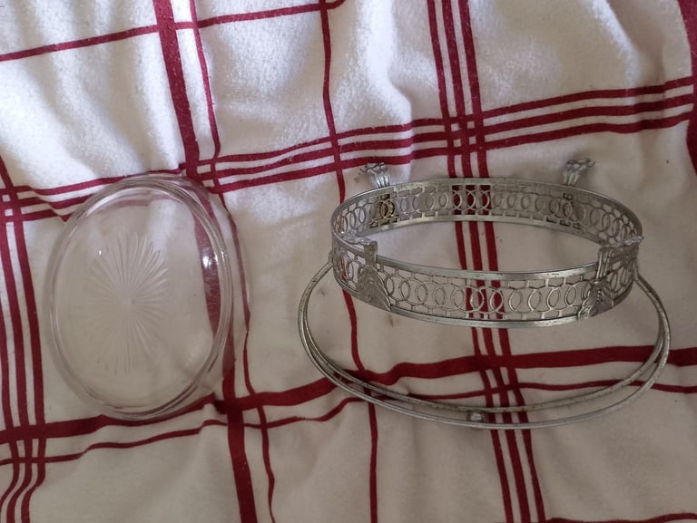 image for Glass Silver tray ornament.