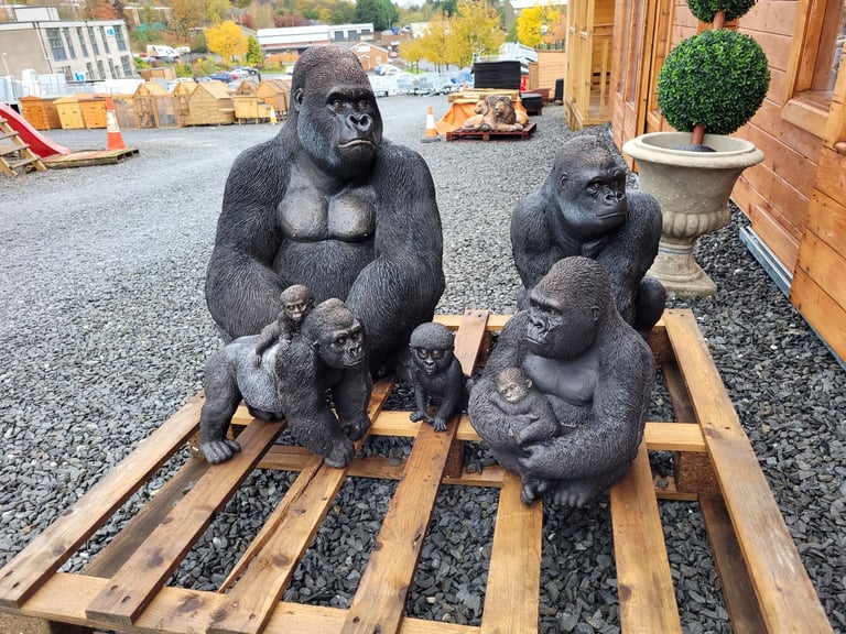 stone donkey & cart garden ornament