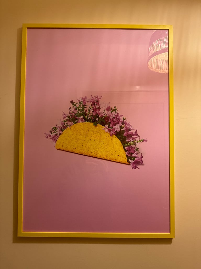 image for Taco print with flower framed