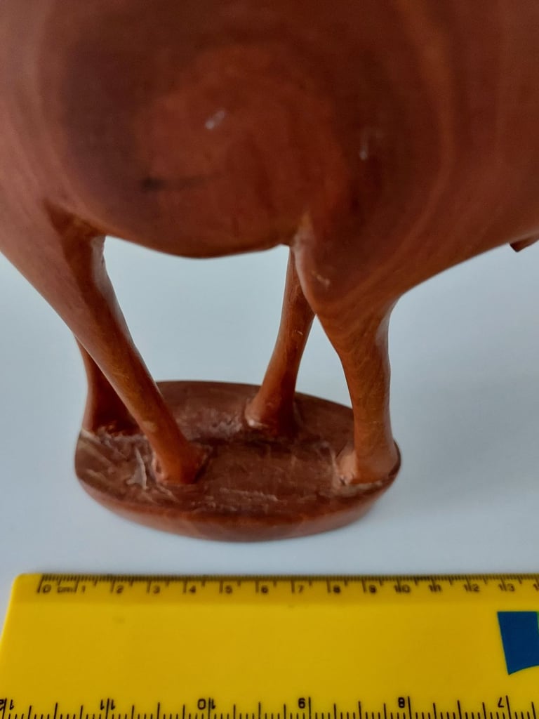 Vintage Carved Wooden Ornamental Standing Deer 30 cm Tall