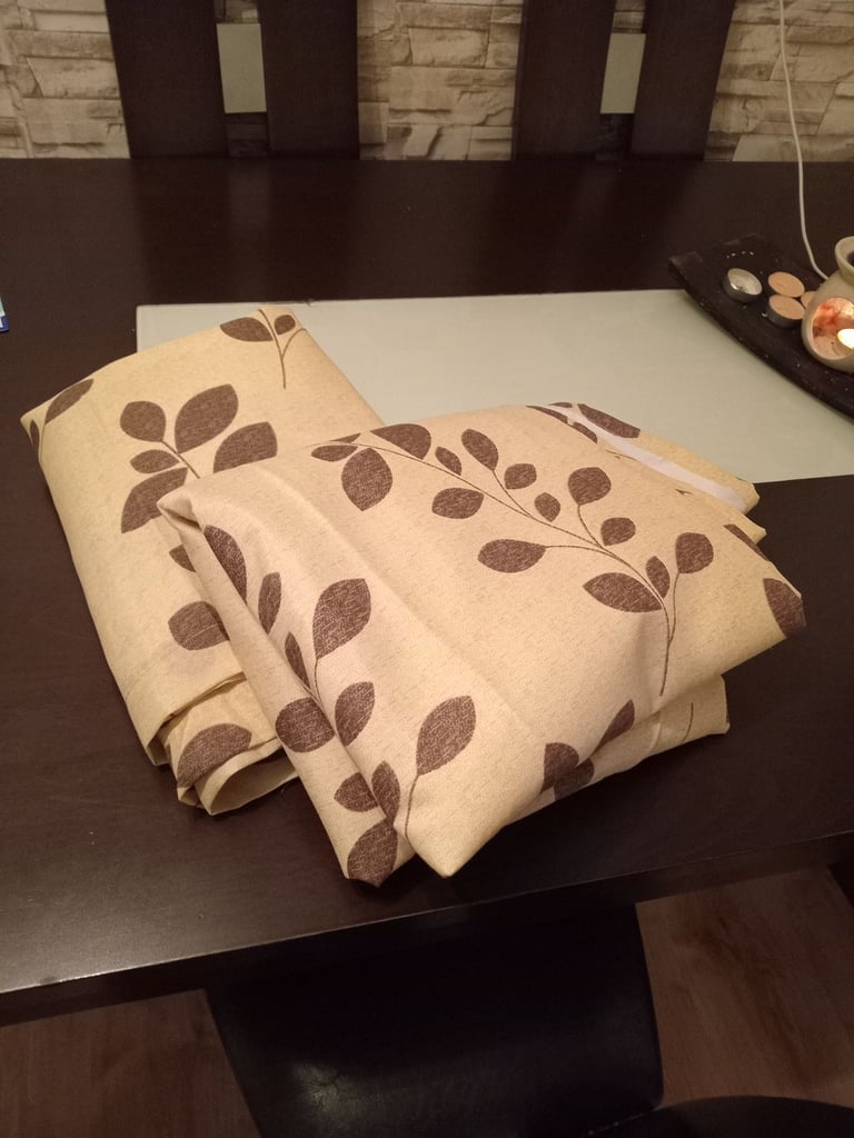 Large Beige curtains 