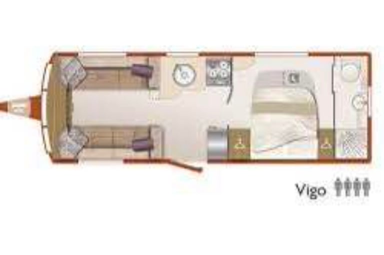 Bailey Unicorn Vigo Touring Caravan Island bed.