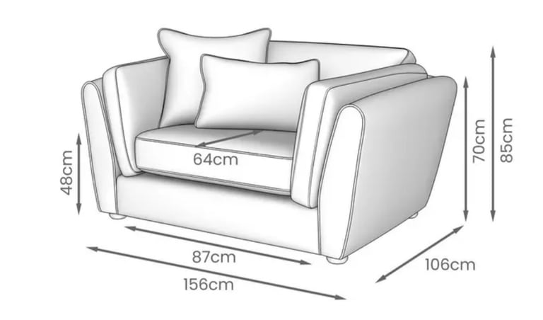 DFS Ada Chenille Left Hand Facing Large Chaise Sofa & Cuddler Sofa
