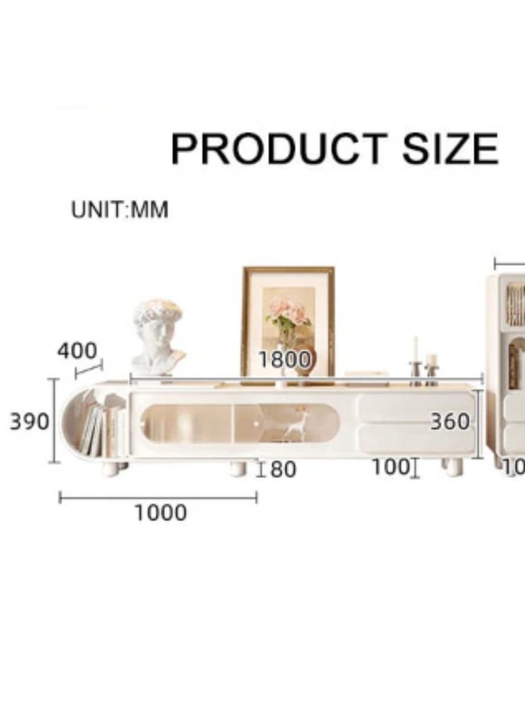 High-Quality TV Stand (White/Cream)