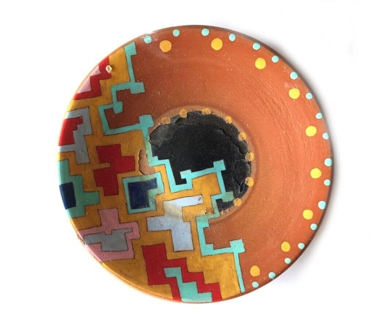 From Iran. Commemorative Solar Eclipse plate. 1997. Hand painted. Free delivery