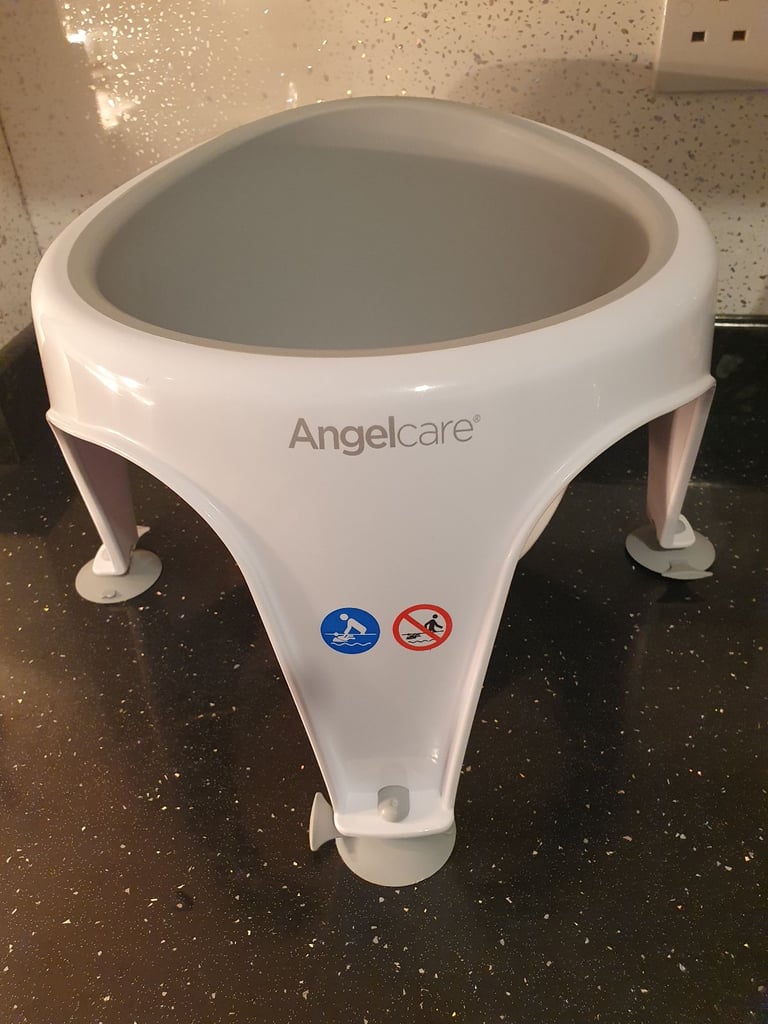 Angelcare Grey/White Baby Bath Seat Soft Touch Support Sit Me Up Lightweight
