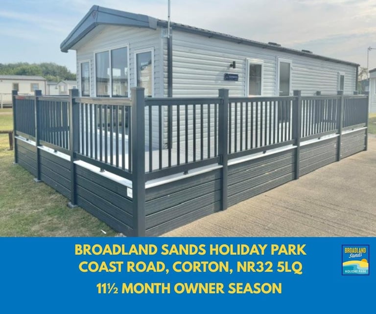 BRAND NEW STATIC CARAVAN WITH DECKING FOR SALE ON BROADLAND SANDS HOLIDAY PARK