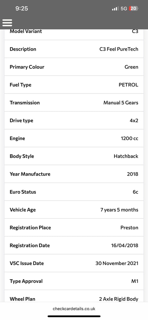 2018 Citroen C3 1.2 PureTech 82 Feel 5dr HATCHBACK Petrol Manual