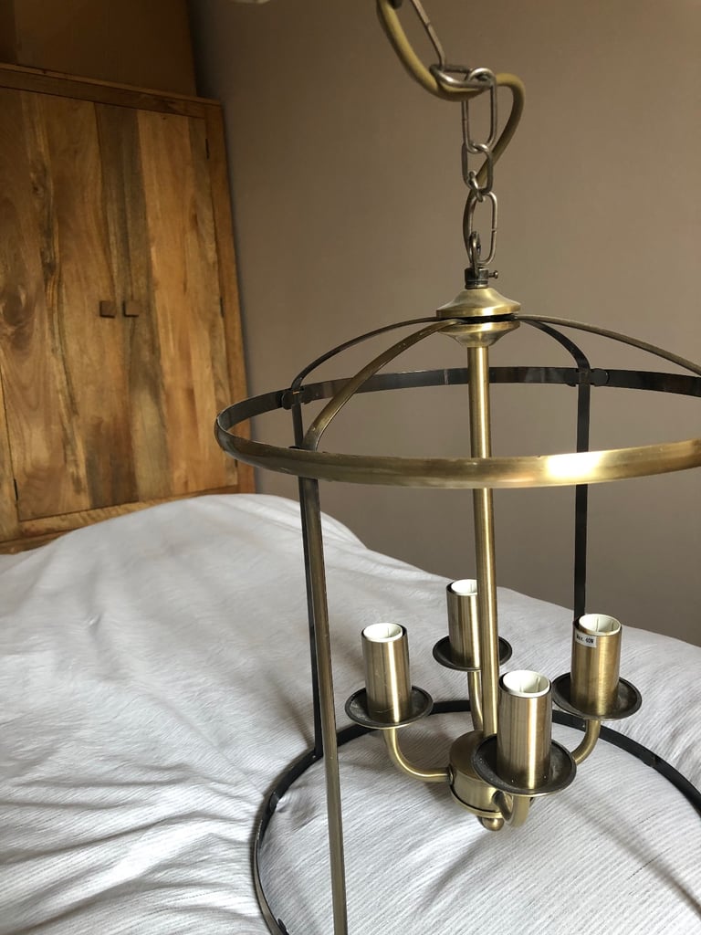 Antiqued brass pendant light 