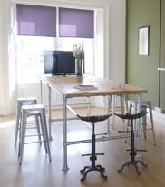 Large Office boardroom / Meeting table and 4 Silver stools