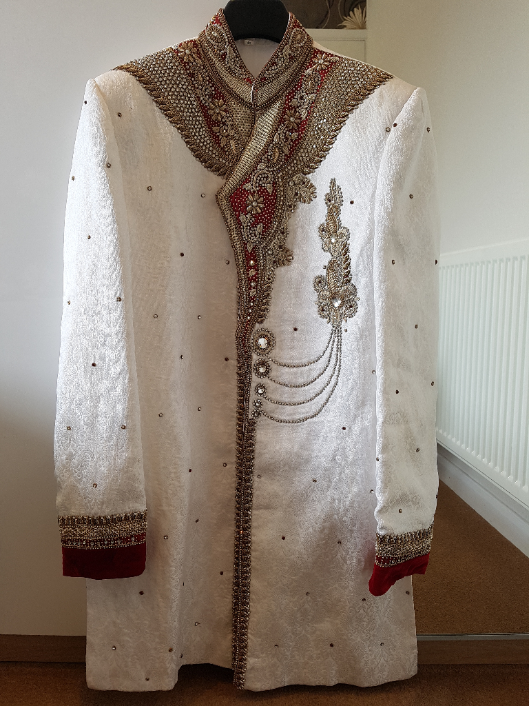 image for Stunning Men’s Indian Wedding Groom Sherwani Suit - 42” Chest Slim Fit