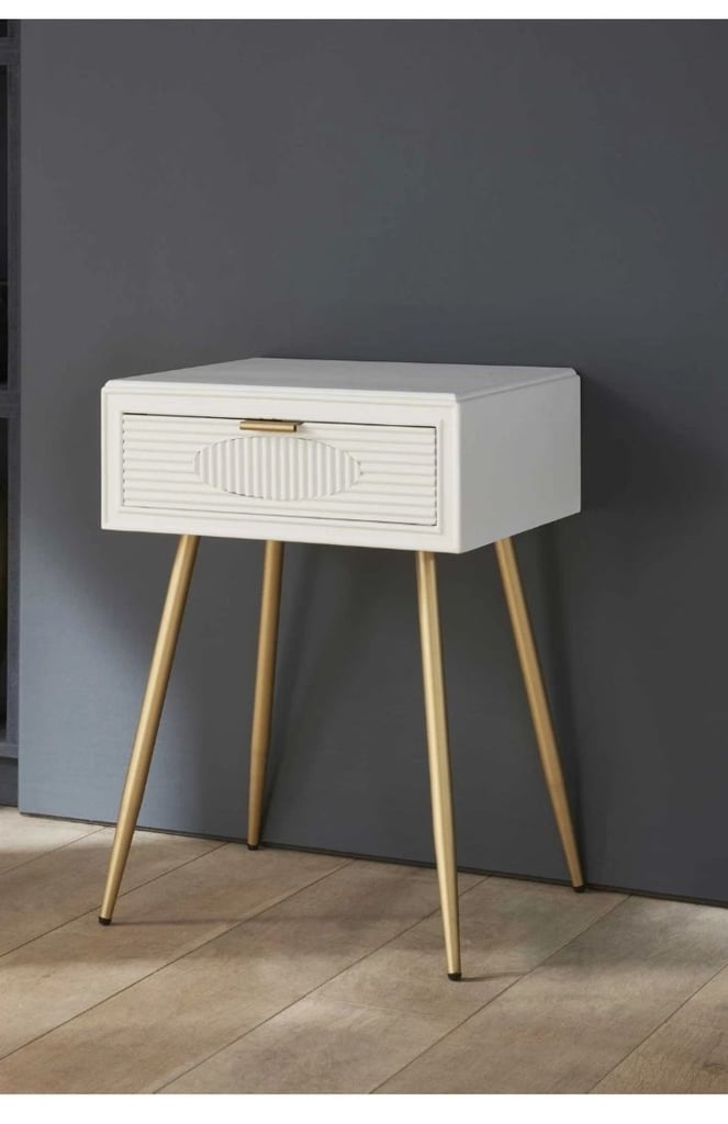Brand New In Box Addison 1 Drawer, White Bedside Table.
