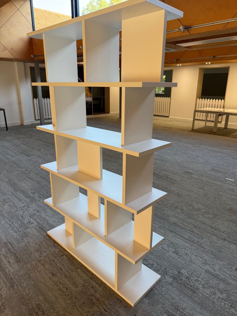 Extra large shelving unit room divider in white  Lavetsi 
