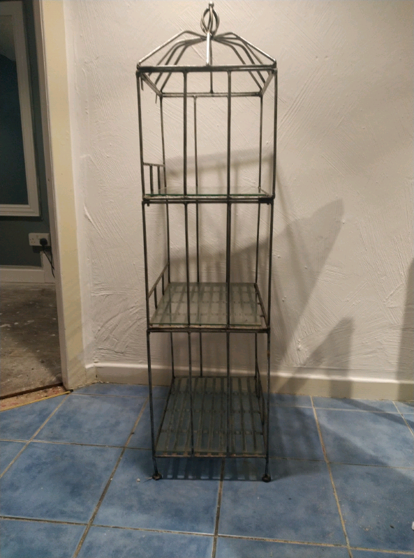 image for Lovely metal display stand with glass shelves